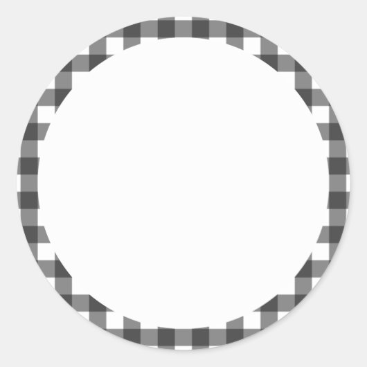 白黒ヴィシープリントギンガムパターン ラウンドシール (正面)