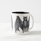 白黒ヴィンテージこうもりマグ ツートーンマグカップ (正面右)