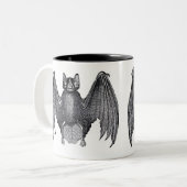 白黒ヴィンテージこうもりマグ ツートーンマグカップ (正面左)