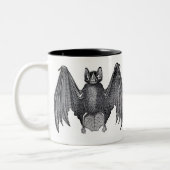 白黒ヴィンテージこうもりマグ ツートーンマグカップ (左)