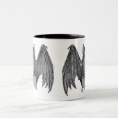白黒ヴィンテージこうもりマグ ツートーンマグカップ (中央)
