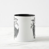 白黒ヴィンテージつるこうもりマグカップ マグカップ (中央)
