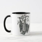 白黒ヴィンテージつるこうもりマグカップ マグカップ (左)