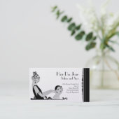 白黒ヴィンテージのアールデコの美しいかファッション 名刺 (スタンド正面)