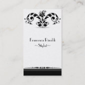 白黒ヴィンテージのアールデコの美しいかファッション 名刺 (裏面)
