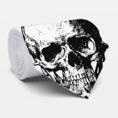 白黒ヴィンテージのスカルのイラストレーション ネクタイ (ロール)