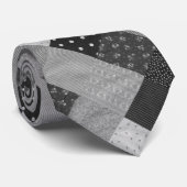 白黒ヴィンテージのスタイルのパッチワークの生地 ネクタイ (ロール)