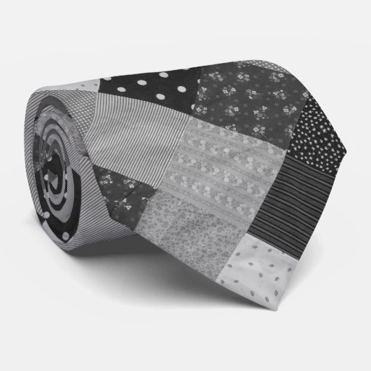 白黒ヴィンテージのスタイルのパッチワークの生地 ネクタイ (ロール)