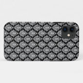 白黒ヴィンテージのダマスク織パターン1 Case-Mate iPhoneケース (裏面(横))