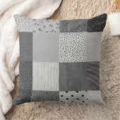 白黒ヴィンテージのパッチワークの生地のデザイン クッション (ブランケット)