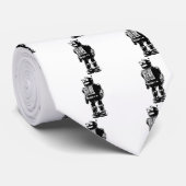 白黒ヴィンテージのロボット ネクタイ (ロール)