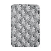 白黒ヴィンテージの日本のな波 バスマット (正面縦)