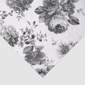 白黒ヴィンテージの花柄のティッシュペーパー 薄葉紙 (詳細)