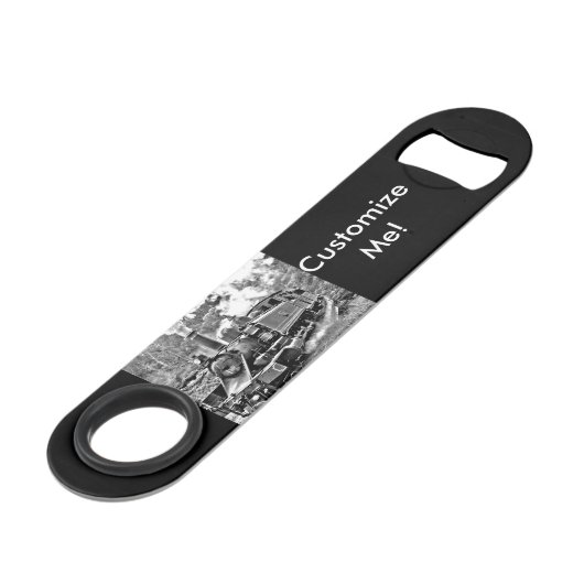 白黒ヴィンテージの蒸気の列車エンジン スピード栓抜き (裏面アングル)