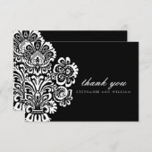 白黒ヴィンテージウェディングサンキューカード サンキューカード (正面/裏面)