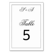 白黒ヴィンテージエレガンス結婚ズ テーブルナンバー (正面)