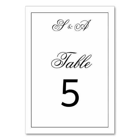 白黒ヴィンテージエレガンス結婚ズ テーブルナンバー (正面)