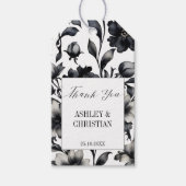 白黒ヴィンテージエレガントな結婚式 ギフトタグ (正面)