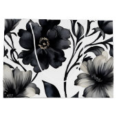 白黒ヴィンテージエレガントブライダルシャワー ラージペーパーバッグ (裏面)