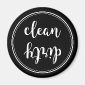 白黒ヴィンテージクリーン汚れ食洗機磁石 マグネット (正面)