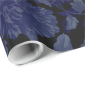 白黒ヴィンテージグラデーションフローラトイル ラッピングペーパー (ロールコーナー)