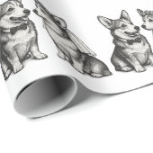 白黒ヴィンテージコお洒落ルギ結婚ズ ラッピングペーパー (ロールコーナー)