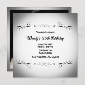 白黒ヴィンテージゴシック誕生日写真 招待状 (正面/裏面)