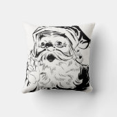 白黒ヴィンテージサンタクリスマスピロー クッション (裏面)