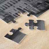 白黒ヴィンテージサンマルクヴェニスカナルトラベル ジグソーパズル (側面)