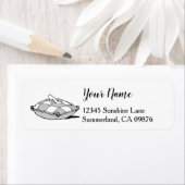 白黒ヴィンテージシンデレラガラススリッパ ラベル (インサイチュ)