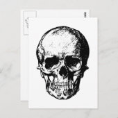 白黒ヴィンテージスカルイラストレーション ポストカード (正面/裏面)