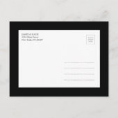 白黒ヴィンテージスクリプト写真の保存日付 案内ポストカード (裏面)