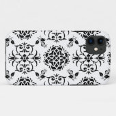白黒ヴィンテージスタイルフローラダマスク Case-Mate iPhoneケース (裏面(横))