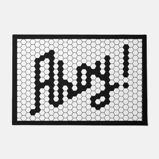 白黒ヴィンテージタイルデザインボ航海のート ドアマット (正面)
