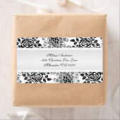 白黒ヴィンテージダマスクカスタム ラベル (インサイチュ)