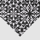 白黒ヴィンテージダマスクパターンの分離 薄葉紙 (詳細)