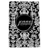 白黒ヴィンテージダマスク ミディアムペーパーバッグ (正面)