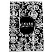 白黒ヴィンテージダマスク ミディアムペーパーバッグ (裏面)