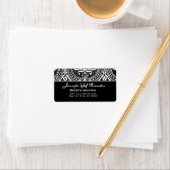 白黒ヴィンテージダマスク ラベル (インサイチュ)