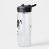 白黒ヴィンテージチキンママパーソナライズされた ウォーターボトル (左面)