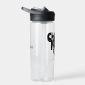 白黒ヴィンテージチキンママパーソナライズされた ウォーターボトル (右面)