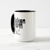 白黒ヴィンテージチキンママ マグカップ (正面左)