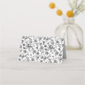 白黒ヴィンテージトイル結婚ズ護衛カード プレイスカード (裏面)