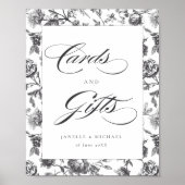 白黒ヴィンテージトイレカードとギフト結婚ズ ポスター (正面)