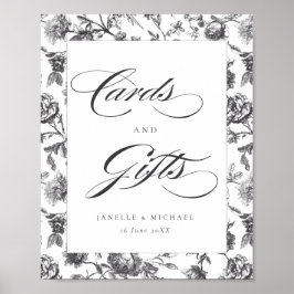 白黒ヴィンテージトイレカードとギフト結婚ズ ポスター