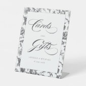 白黒ヴィンテージトイレカードとギフト結婚ズ 台座サイン (正面)