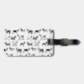 白黒ヴィンテージドッグパターンモノグラム ラゲッジタグ (裏面横)