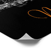 白黒ヴィンテージニューヨークシティスクリプトポスター ポスター (角)