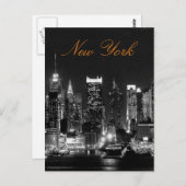 白黒ヴィンテージニューヨークシティトラベルフォト ポストカード (正面/裏面)