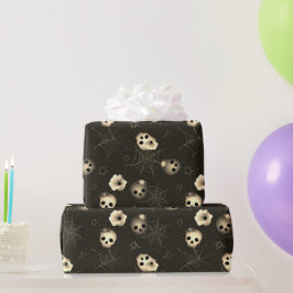 白黒ヴィンテージハロウィーンパターン ラッピングペーパー